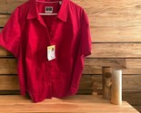 Riders By Lee Women&#39;s Plus Size 3XL Easy Care Short Sleeve Shirt Red V-n... - $17.81