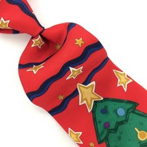 Save The Children Us Made Tree Stars Christmas Silk Necktie Tie #XO-95 Excellent - £12.38 GBP
