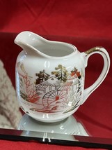 Japan KUTANI MEIJYO CHINA Porcelain Creamer w Gold Trim Landscape Scene - £4.74 GBP