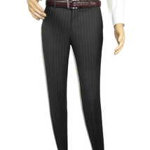 Men Suit BERLUSCONI Italian Wool 180's Pin Stripe One Button Peak UGS95-03 Gray image 6