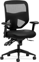 Black Hon Prominent High Back Leather Task Chair With Mesh Arms For Office Desk - £341.25 GBP