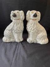 antique pair of staffordshire dogs . Gold details - £219.13 GBP