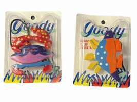 Goody Auto Clasp Barrette Dino &amp; Ponytail Holder Crab Hand Painted New - £17.32 GBP