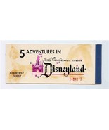  5 Adventures in Disneyland Ticket Book Courtesy Guest 1967 - £37.38 GBP