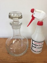 Vintage Romanian Crystal Glass Danish Modern Design Wine Decanter Carafe 10.5&quot; - £99.60 GBP