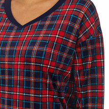 Nautica Womens Silky Fleece Pajama Top Only,1-Piece,Red Plaid,X-Large - £29.38 GBP