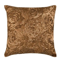 Gold Spiral 16&quot;x16&quot; Silk Throw Pillows Cover, Golden Touch - £27.00 GBP+
