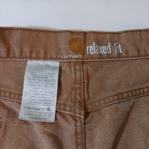 Carhartt Relaxed Fit Straight Leg Men's Khaki Cotton Jeans Size 38×32 image 3