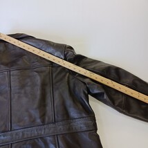 Brown Leather Jacket Women's Size 2XL Excelled Collection Classy Buttons Pockets image 8