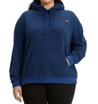 Levi&#39;s Women&#39;s Plus Size Leopard Print Pullover Hoodie, Blue/Black Size 3X - $59.50