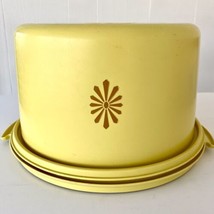 Vintage Tupperware Harvest Gold Servalier Cake Cover Canister 683-5 Lid 684-5 - £35.88 GBP