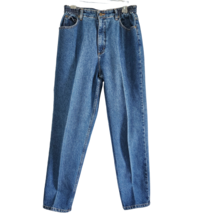 L L Bean Original Fit Relaxed High Waist Jeans Size 12 Elastic Waist 100% Cotton - £19.10 GBP