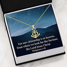 Express Your Love Gifts Citizenship is in Heaven Religious Gift Anchor Necklace  - £51.41 GBP