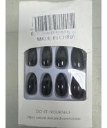 RIICFDD Black Press On Nails Almond Medium Acrylic Full Cover 24Pcs - €8,32 EUR