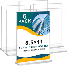 8.5 x 11 Acrylic Sign Holder  Clear Table Signs Stand 6 pack NEW - £30.64 GBP