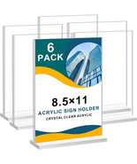 8.5 x 11 Acrylic Sign Holder  Clear Table Signs Stand 6 pack NEW - £30.43 GBP