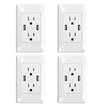 Dual USB Wall Outlet Port 15A Power Socket Charger AC Receptacle Plate P... - £39.04 GBP