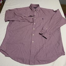 Ralph Lauren Mens Size L Red Long Sleeve Button Up Collared Two-Ply 100%... - $22.08