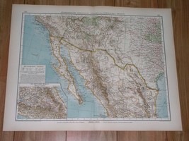 1914 Antique Map Of California Arizona New Mexico / Mexico Border Texas Oklahoma - £22.75 GBP