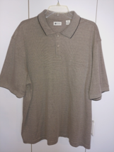 HAGGAR CLOTHING MEN&#39;S SS BROWN POLO SHIRT-XXL-COTTON/POLY-NWOT-NICE - £13.40 GBP