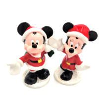 Vintage Disney Santa Claus Mickey &amp; Minnie Mouse PVC Figures Christmas Holiday - £15.63 GBP