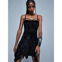 Goth Emo Baby Doll Black Velvet Dress Size XS, S, M - £39.30 GBP