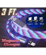Multicolored 3&#39; LED Light Up Charging Cable For USB-C, IOS, and Micro - €7,72 EUR