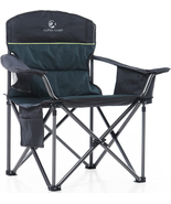 Oversized Camping Folding Chair Heavy Duty Lawn Chair with Cooler Ba - £112.71 GBP