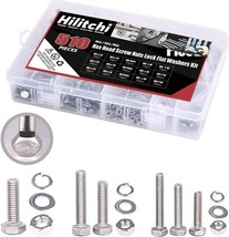 The Hilitchi 510-Piece M4/M5/M6 Stainless Steel Metric Hex Flat Head Bolts - £23.97 GBP