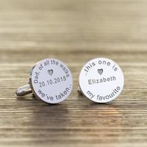 Personalised Engraved Dad of All The Walks.. Men&#39;s Cufflinks Father of The Bride - £12.54 GBP