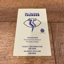 Vintage 1975 The Portland Thunder Season Schedule Portland Oregon - £13.17 GBP