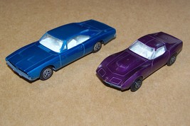 Vintage HTF Kenner Zip Strip blue charger, purple corvette diecast toy cars - £176.52 GBP