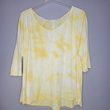 Calvin Klein Womens Shirt 2X Performance Yellow Round Neck - $11.99