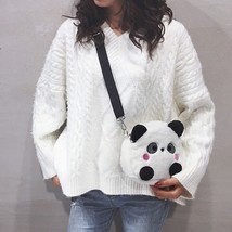 Literary Shoulder Bag Cartoon Panda Cross Body Messenger Bag Plush Handbag Gift  - £51.43 GBP