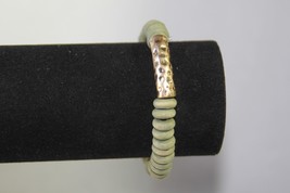 Plunder Bracelet (New) Sage Green Wood Disc Bracelet - 6.75&quot; Elastic (Ppb) - £12.13 GBP