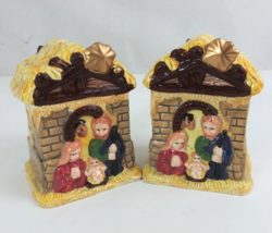 Vintage Jay China Nativity Scene 4&quot; Salt &amp; Pepper Shakers - $7.75