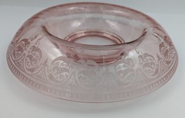 Rare Cambridge Pink Glass Etch 704 Windows Border Rolled Edge Console Bo... - £42.47 GBP