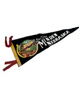 Vintage Felt Pennant Minden Nebraska Pioneer Village Souvenir 17&quot; X 6.5&quot; Flag - $28.71