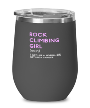 Wine Glass Tumbler Stainless Steel Funny Rock Climbing Girl Definition  - £26.24 GBP