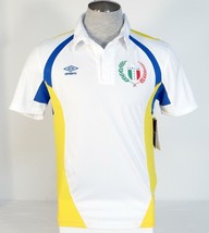 Umbro Moisture Wicking White Italia Short Sleeve Polo Shirt Mens NWT - £39.33 GBP
