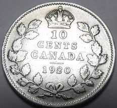 Canada 1920 10 Cents Silver~Free Shipping - £9.35 GBP