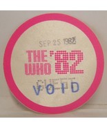 THE WHO - PETE TOWNSHEND - ORIGINAL SEP. 25, 1982 CLOTH SHOW BACKSTAGE PASS - $15.00