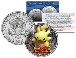 Pikachu 2006 Balloon Nyc Thanksgiving Day Parade Genuine Us Jfk Half Dollar Coin - £7.44 GBP