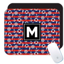 Retro Maritime Pattern : Gift Mousepad Nautical Steering Wheel Baby Shower Decor - £10.38 GBP+