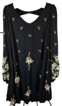 Free People XS Womens Bohohemian Dress Embroidery Black - AC - $19.70