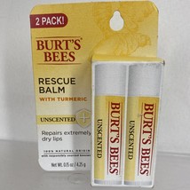 Burt&#39;s Bees 100% Natural Origin Rescue Lip Balm Unscented with Turmeric ... - £7.81 GBP