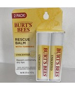 Burt&#39;s Bees 100% Natural Origin Rescue Lip Balm Unscented with Turmeric ... - £7.82 GBP