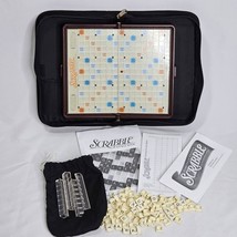 Scrabble Folio Travel Edition Crossword Game Black Hasbro Zippered Case ... - $24.74