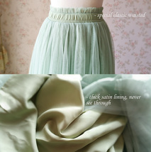 SAGE GREEN Tulle Maxi Skirt Plus Size Sage Green Wedding Bridesmaid Tulle Skirt image 8