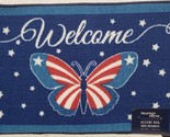PRINTED NYLON KITCHEN RUG (nonskid)(17&quot;x28&quot;) PATRIOTIC USA BUTTERFLY, WE... - $18.80